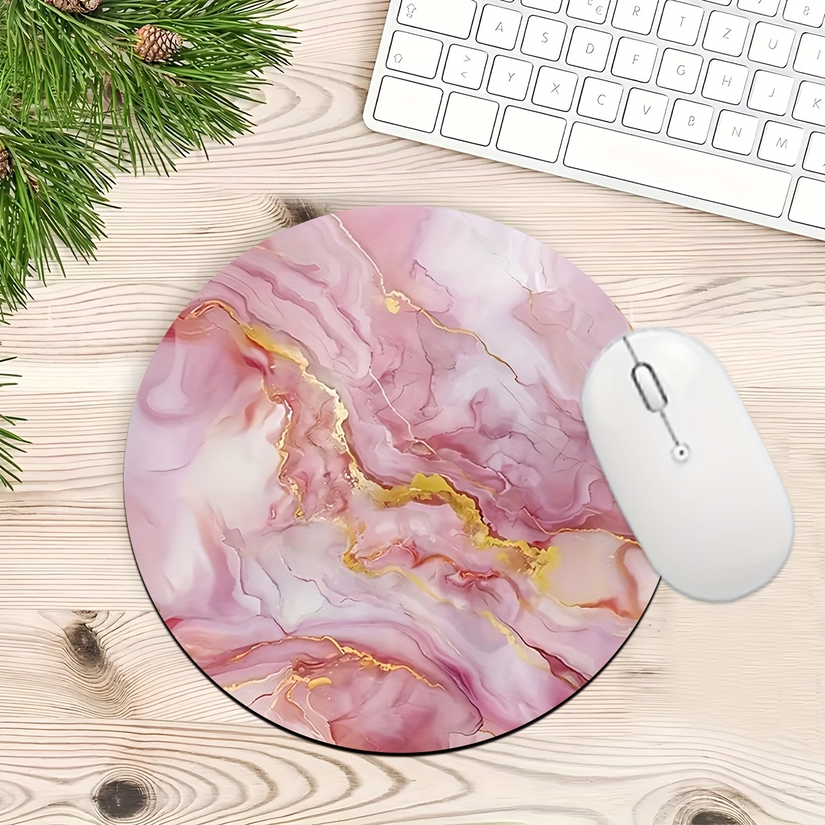 Gaming Accessories For Pc Setup - Pink Marble Mouse Pad PC Laptop