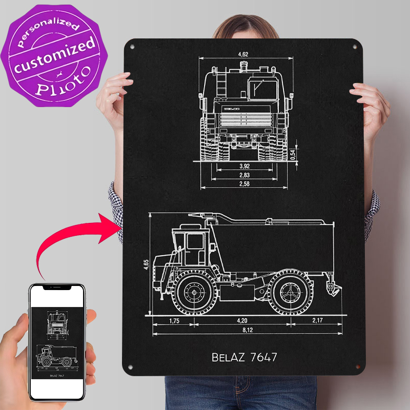 Gaming Accessories Retro - BelAZ 7647 Metal Poster Wall Art