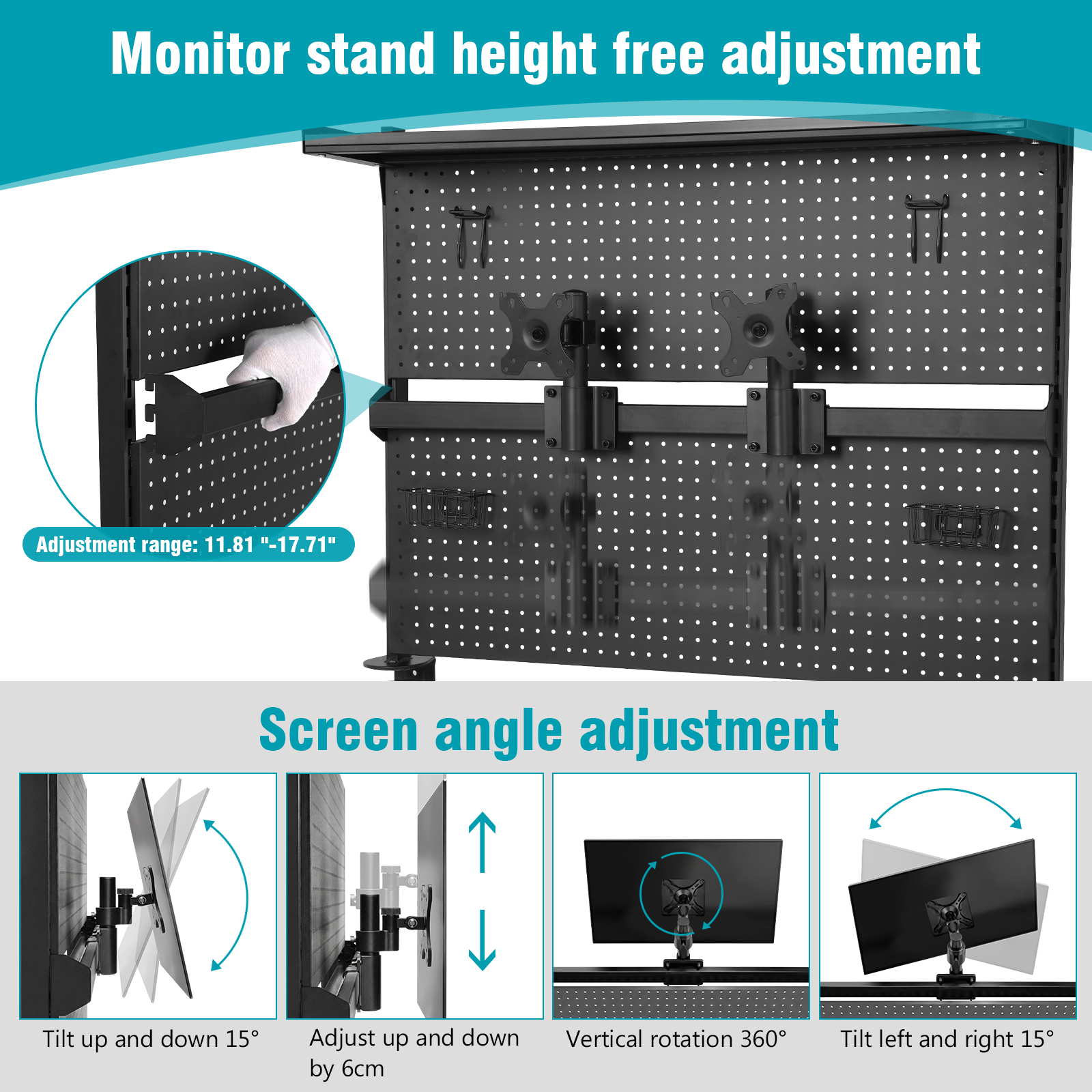 Desk Pegboard with Monitor Sta - Gaming Office Accessories recensie en prijs