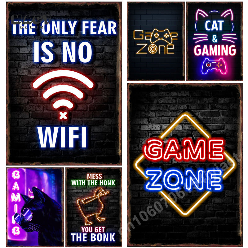 Neon Gaming Zone Metal Tin Sig - Gaming Accessories Europe recensie en prijs