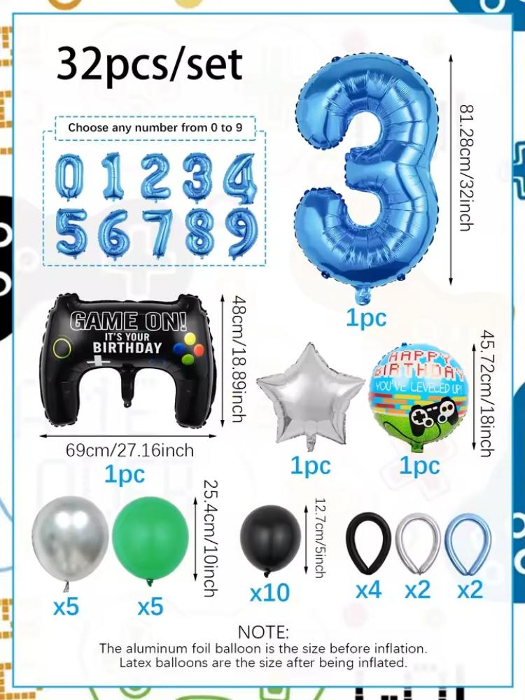 32PCS Game Theme Birthday Numb - Gaming Accessories For Room recensie en prijs
