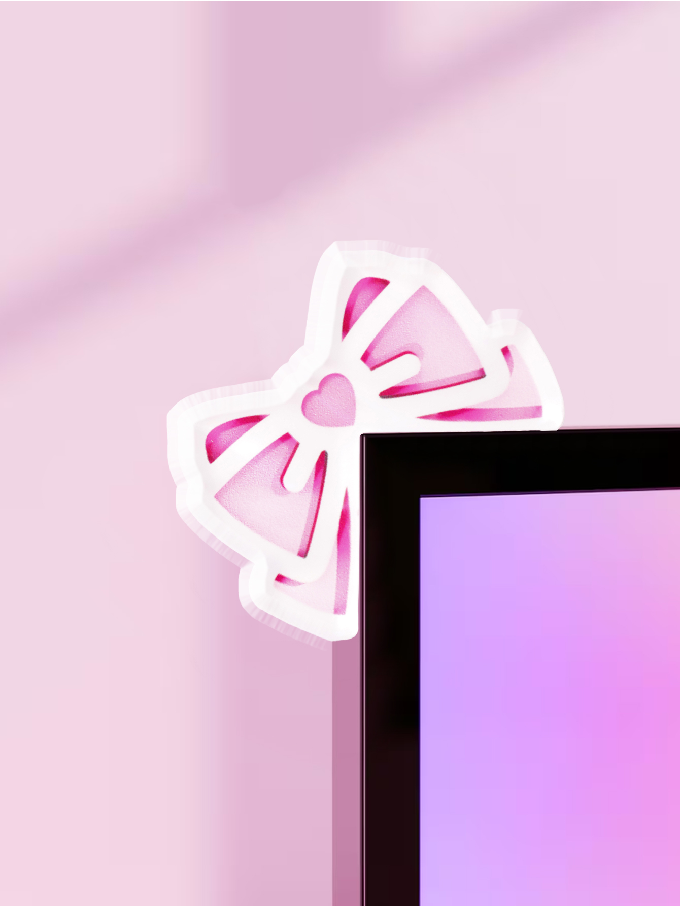 Kawaii Bow Monitor Decor Pink  - Gaming Accessories For Pc Setup recensie en prijs