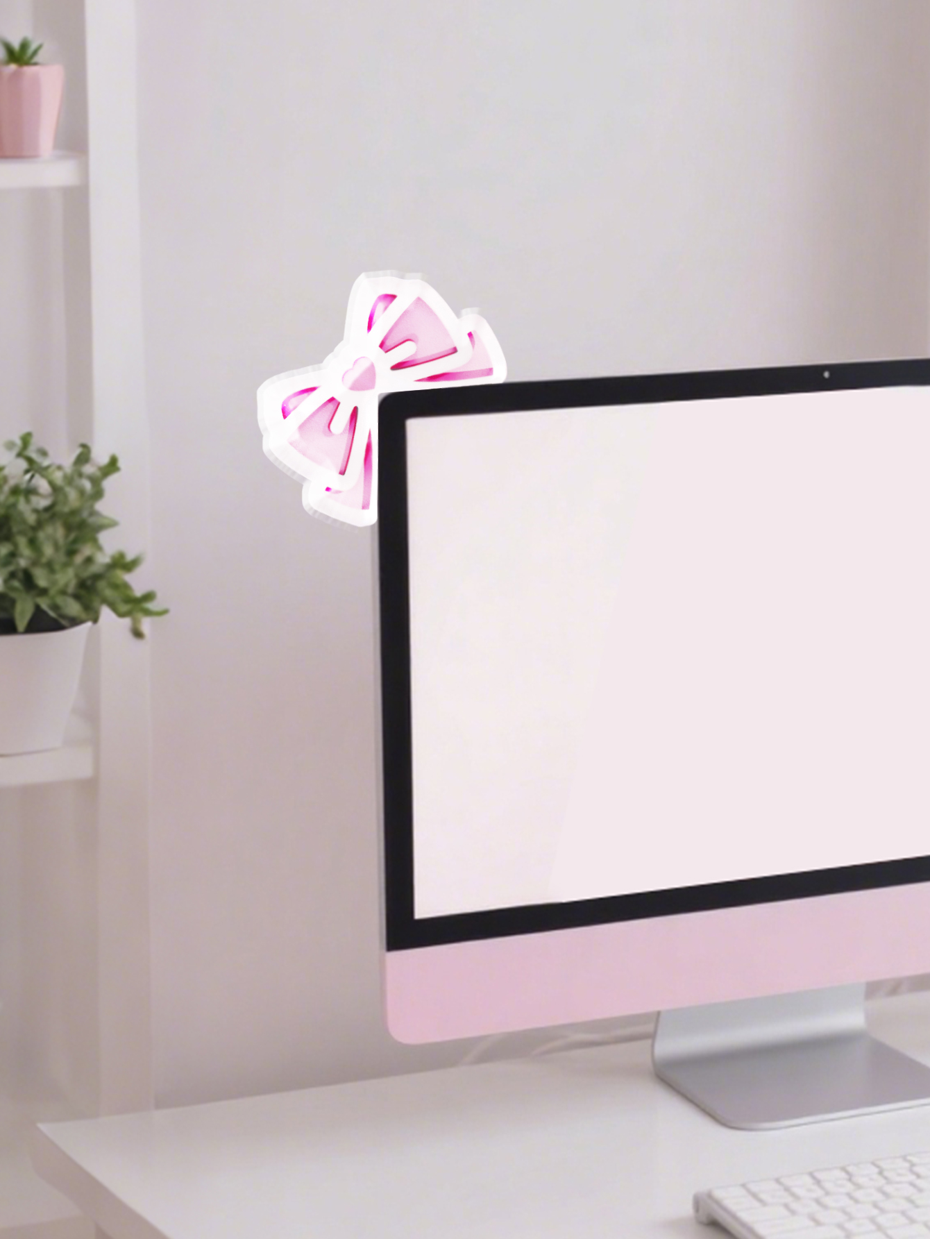 Kawaii Bow Monitor Decor Pink  - Gaming Accessories For Pc Setup recensie en prijs
